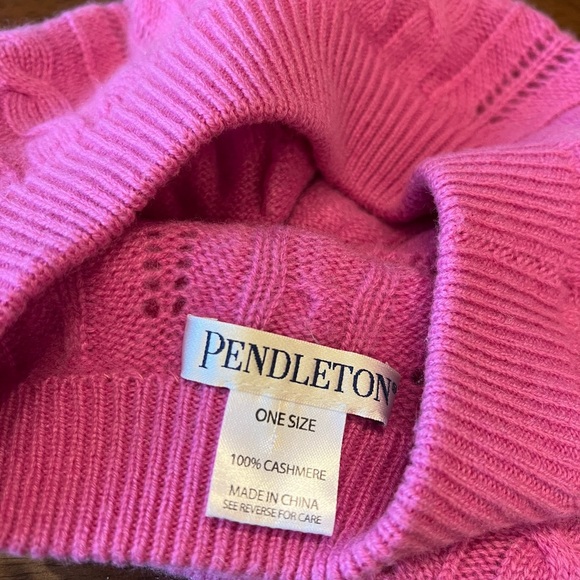 NWOT Pendleton 100% Cashmere Beret Pink - Picture 3 of 4